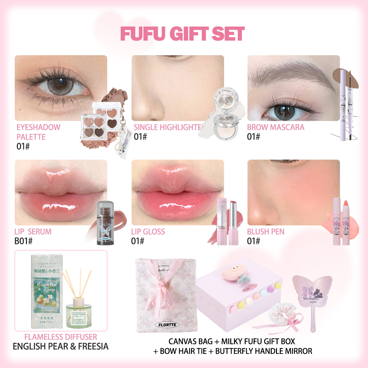 Flortte Xmas & NYE Makeup Gift Set